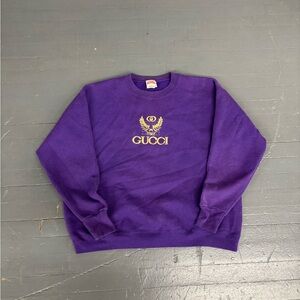 Vintage 90s Gucci boot embroidered sweatshirt